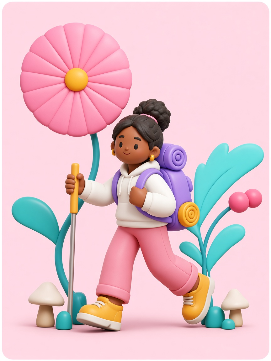 3D Black character exploring the night
